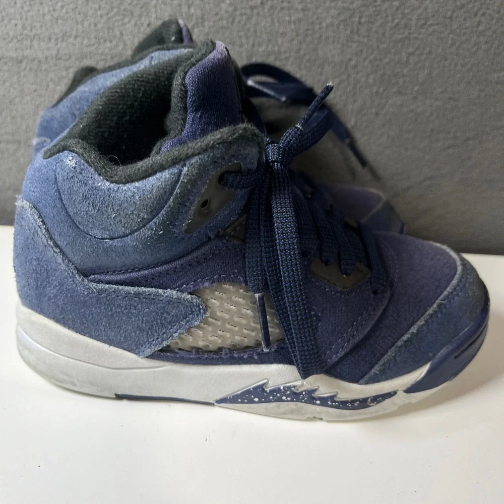 Jordan 5 Retro SE Craft Midnight Navy Kids Sneakers FN5453-400 Size 11C